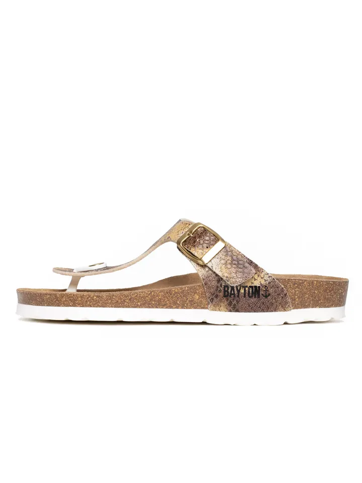 Bayton Sandalias de dedo 'Mercure' beige / chamois