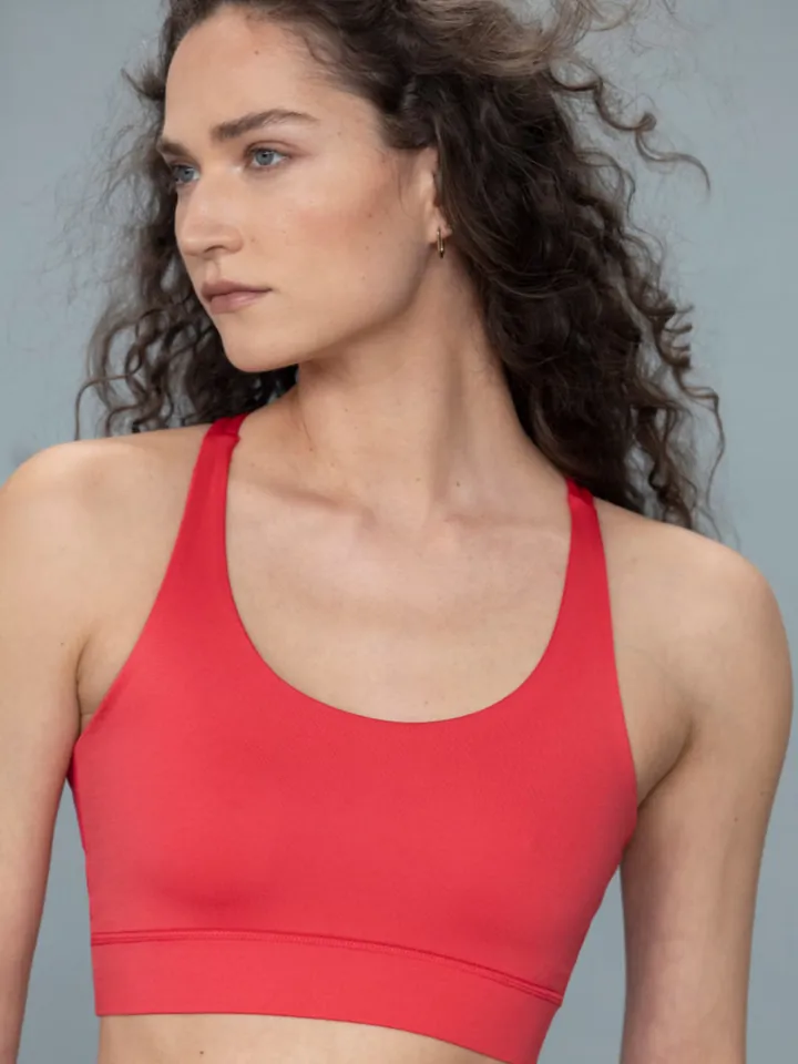 Hey Honey Sujetador deportivo 'Criss Cross' rojo vivo