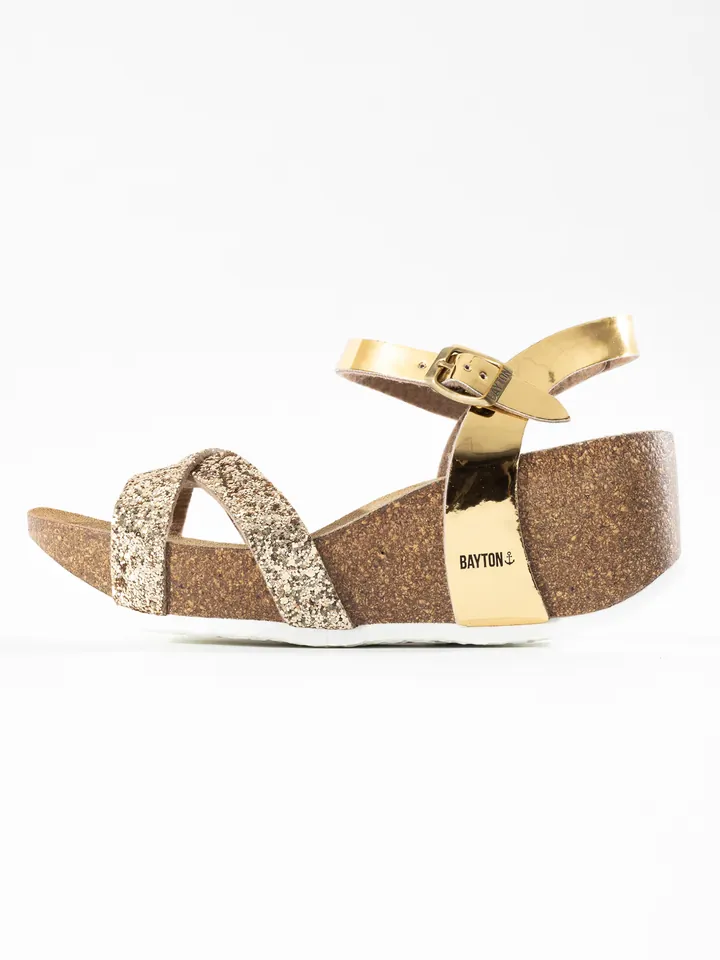 Bayton Sandalias con hebilla 'Venus' oro / negro