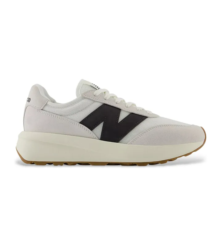 New Balance unisex. U370V1 Zapatillas de Piel 370 blanco (43), 1 a 3cm, Cordones, Casual