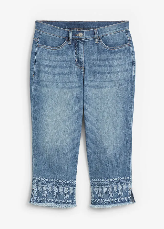 Vaqueros capri con bordado