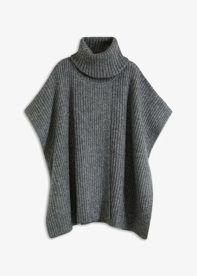 Jersey tipo poncho con mezcla de lana