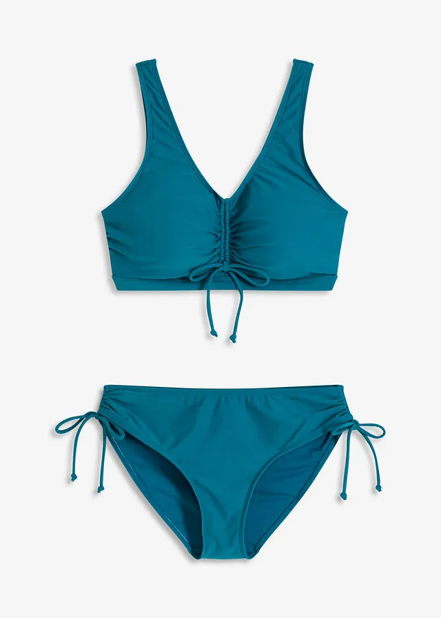 Bikini tipo bustier (2 piezas) con cintas para anudar
