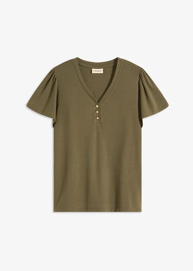 Camiseta de viscosa con botones