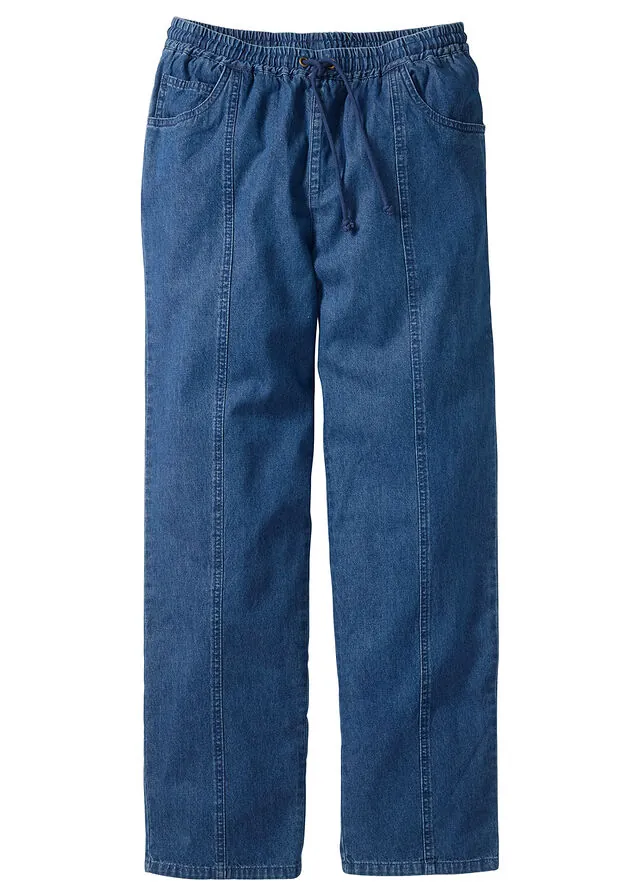 Ligero pantalón sin cierre, loose fit, straight