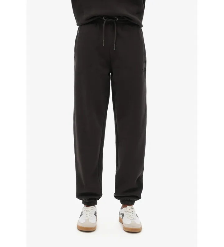 Superdry para mujer. W7011098A Pantalón Jogger de bajos elásticos con logotipo Essential negro (L), Casual, Algodón