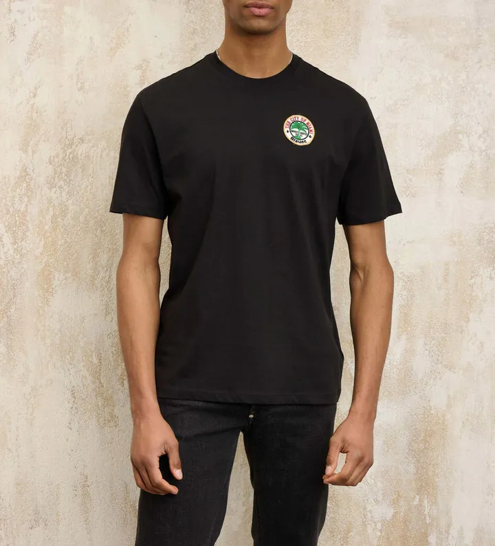 Blauer para hombre. 25SBLUH02274 Camiseta Miami Addington negro (M), Casual, Algodón, Manga corta