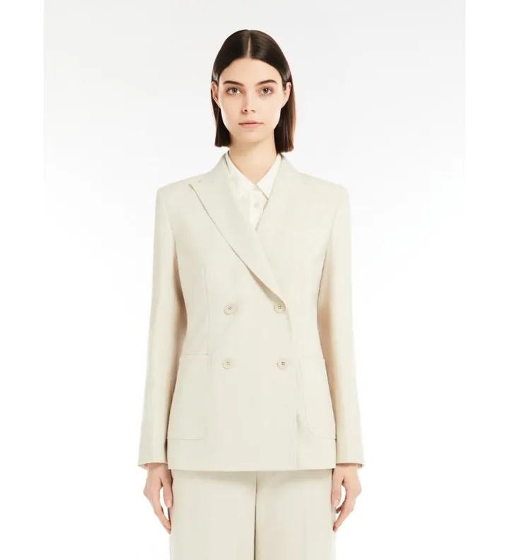 Weekend Max Mara para mujer. 2515041031600 Blazer de lana Nervoso arena (46), Beige, Casual, Manga larga