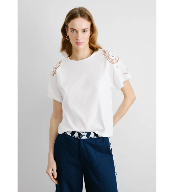 Pepe Jeans para mujer. PL506081 Camiseta Veronica blanco (L), Casual, Algodón, Manga corta, Sostenible