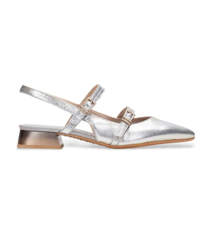 Hispanitas para mujer. HV253922 Sandalias de Piel Dali plateado (37), Plata, 1 a 3cm, Hebilla, Casual, Fiesta
