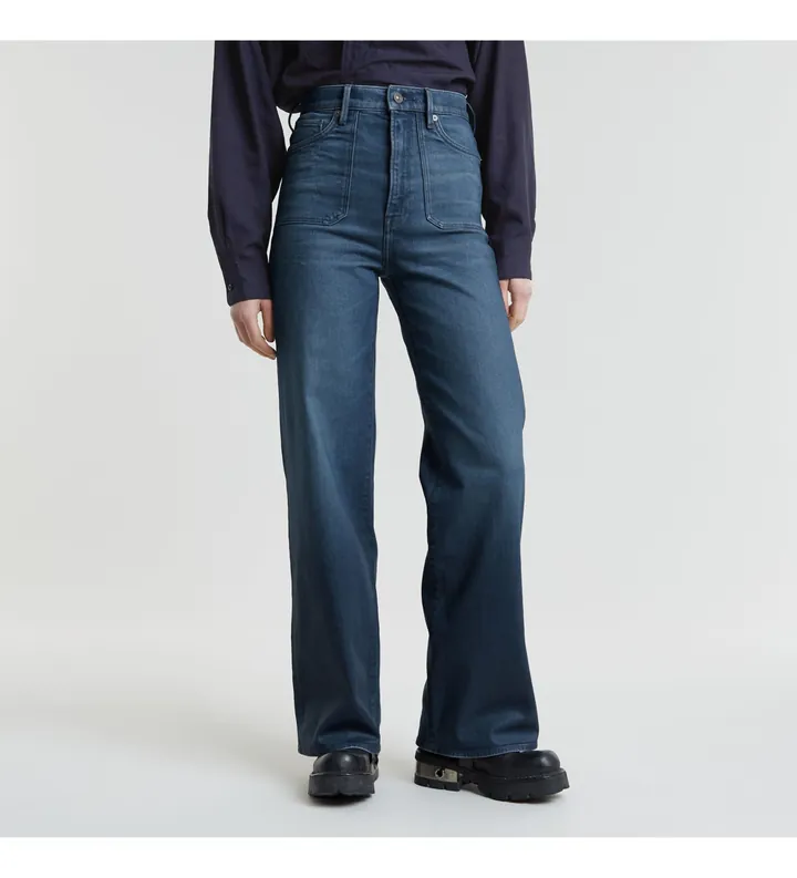 G-Star para mujer. D25276-D775-G762 Jeans Deck 2.0 High Loose Patch Pocket azul (26/32), Casual, Algodón, Denim