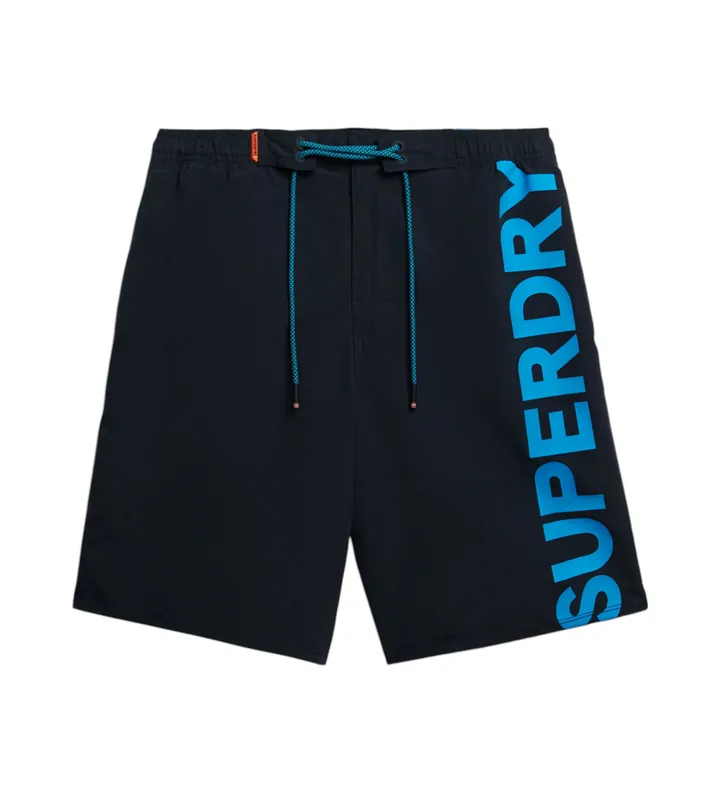 Superdry para hombre. M3010238A Bañador clásico marino (L), Beachwear, Poliéster Reciclado, Sostenible