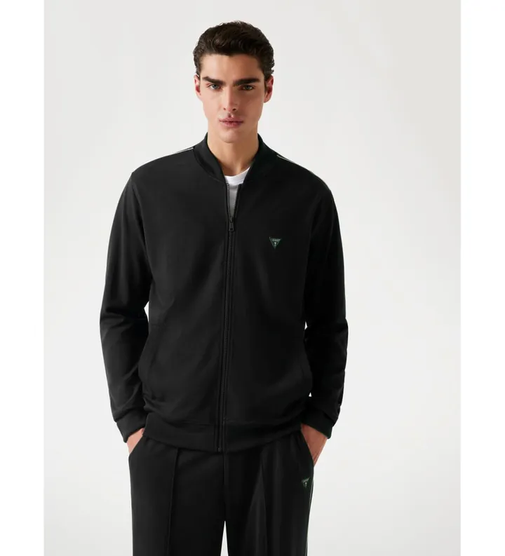 Guess para hombre. M5YQ04KCBR2 Sudadera Monaco Ponte negro (M), Casual, Viscosa
