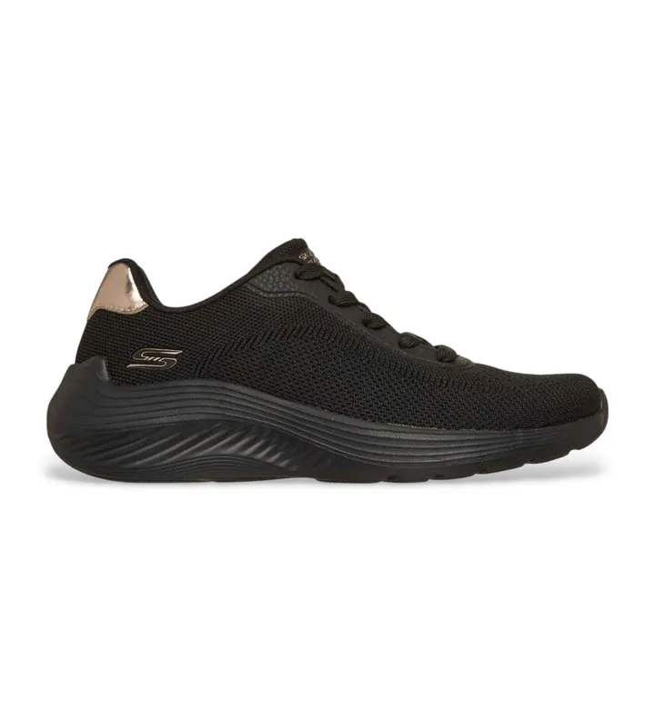 Skechers para mujer. 117679 Zapatillas Bobs Squad Waves negro (38), Plano, Cordones, Casual, Deportivo, Multideporte