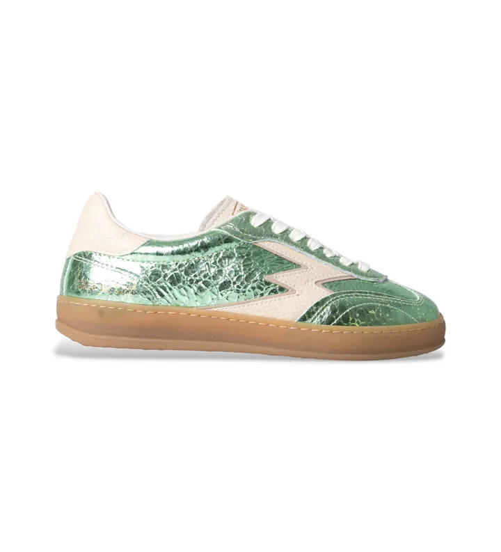 MOA Concept para mujer. CL292 Zapatillas de Piel Club verde (36), Plano, Cordones, Casual