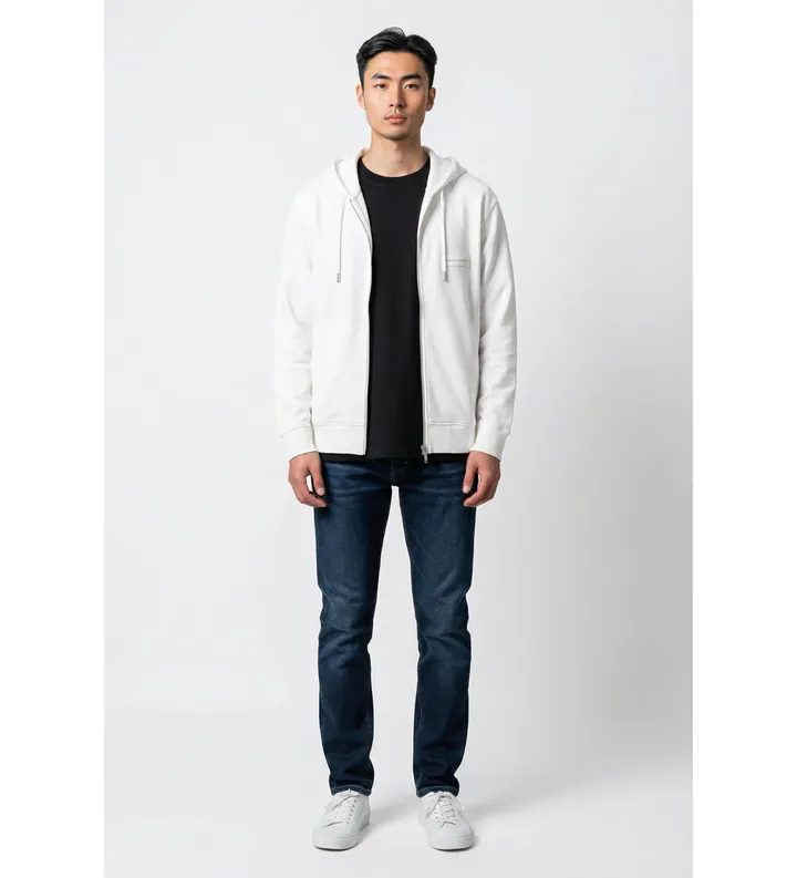A|X Armani Exchange para hombre. XM002352AF21869U1074 Sudadera Lisa blanco roto (L), Casual, Algodón
