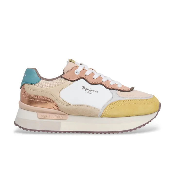 Pepe Jeans para mujer. PLS600041 Zapatillas Rusper Racer beige (38), 3 a 5cm, Cordones, Casual