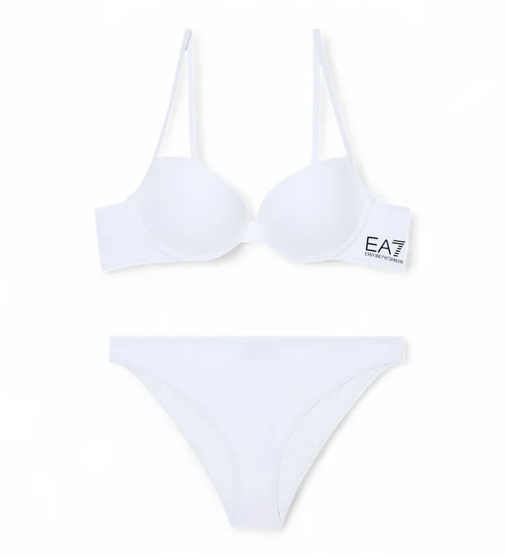 EA7 para mujer. 7W000320_AF20663 Bañador Bikini Water Sports blanco (L), Deportivo, Beachwear, Poliamida