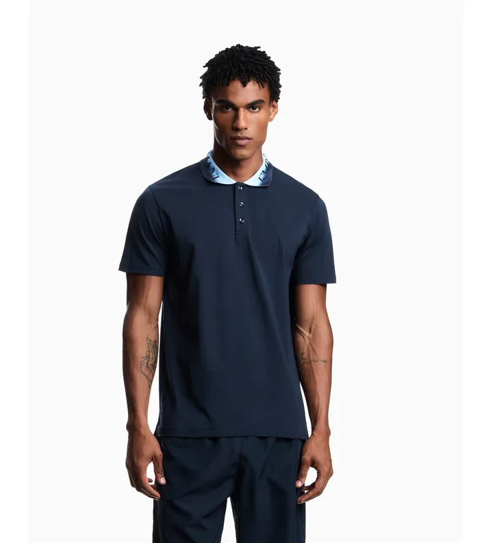 Emporio Armani para hombre. EM000571_AF20432 Polo Logoband marino (L), Casual, Algodón, Manga corta