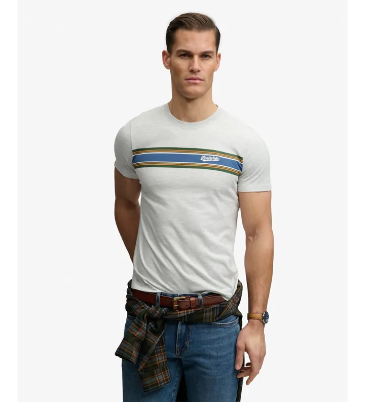 Superdry para hombre. M1012356A Camiseta Outdoor Relaxed gris (XL), Casual, Algodón, Manga corta