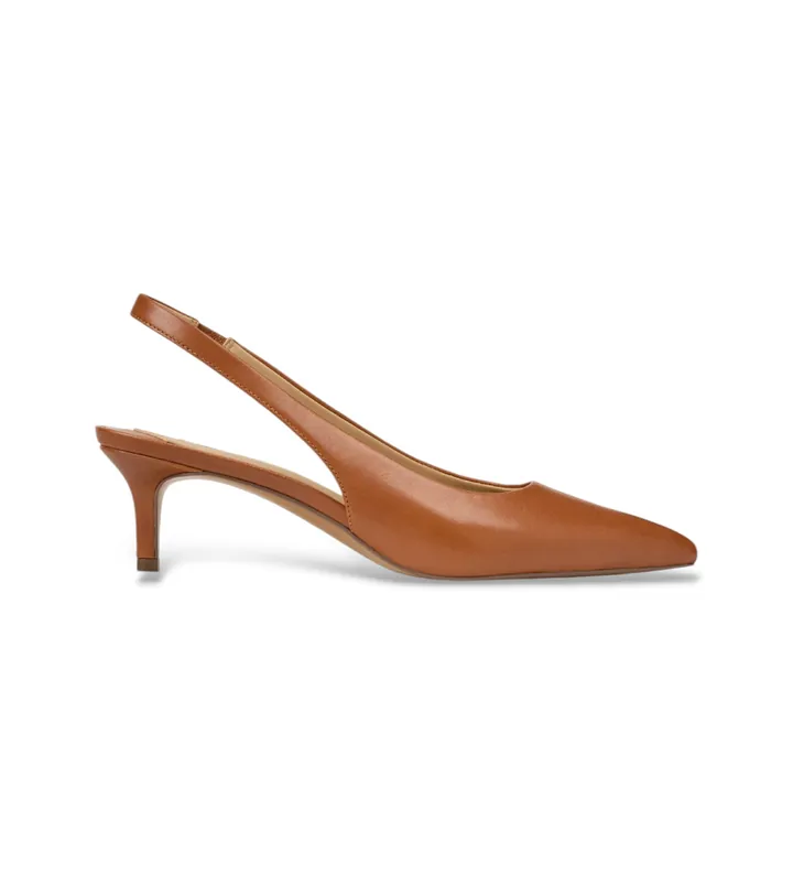 Lauren Ralph Lauren para mujer. 802P09033002 Zapato de salón Lolah II de piel marrón (36.5), 3 a 5cm, 5 a 8cm, Ninguno, Casual, Clásico