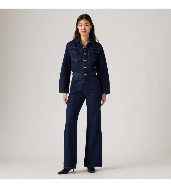 Levi's para mujer. A8647-0006 Mono western marino (L), Casual, Algodón, Manga larga