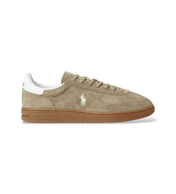 Polo Ralph Lauren para hombre. 809967889002 Deportiva Bedford de ante beige (40), Plano, Cordones, Casual
