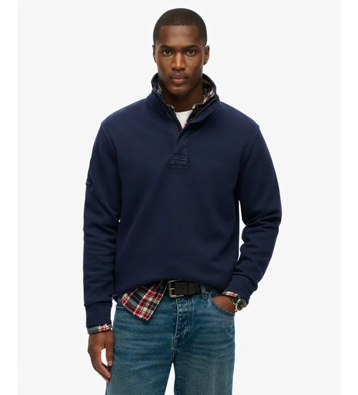 Superdry para hombre. M2014093A Sudadera Essential Vintage marino (L), Casual, Algodón, Manga larga