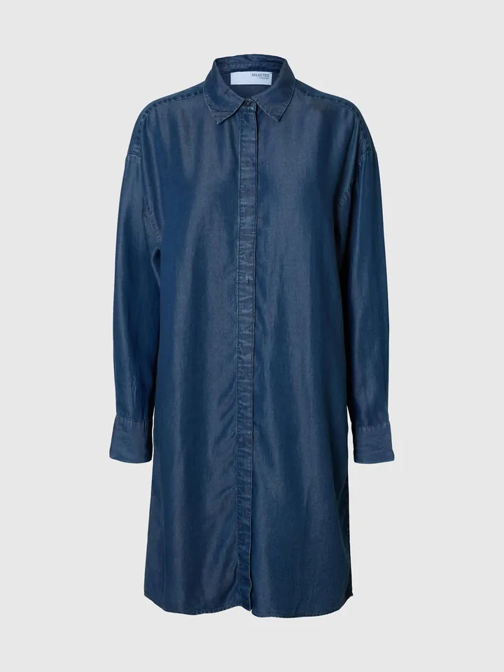 SELECTED Vestido camisero 'Chambray'  marino