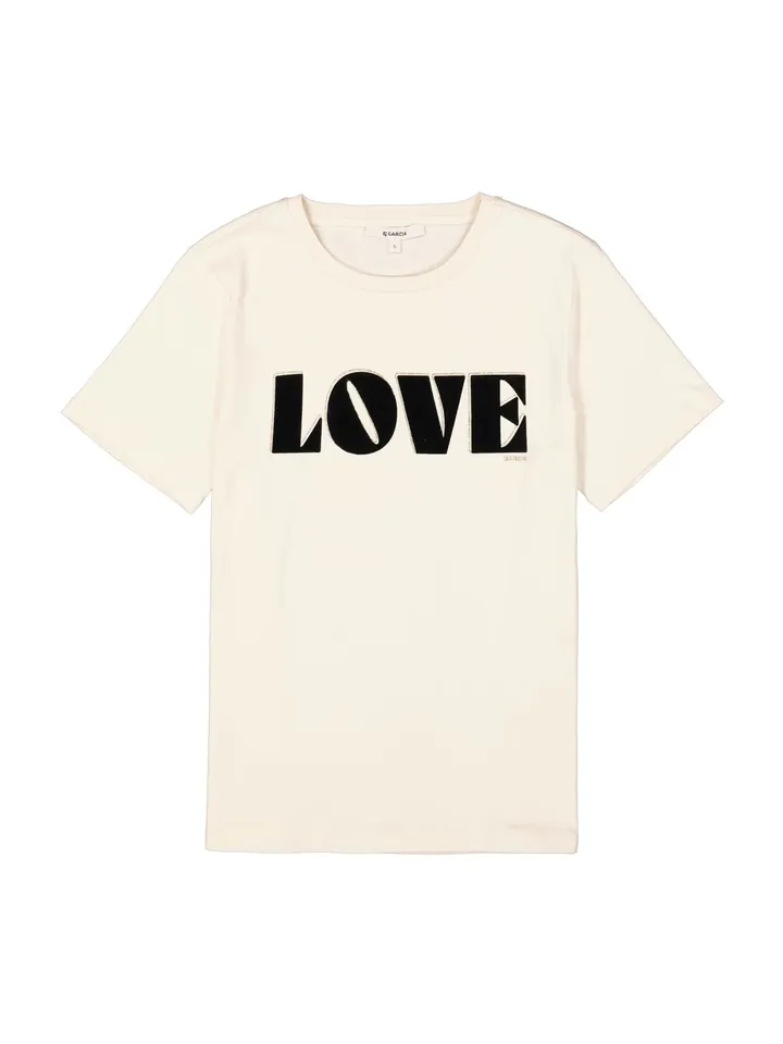 GARCIA Camiseta negro / offwhite
