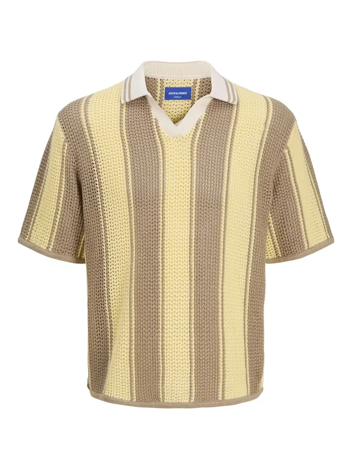 JACK & JONES Jersey  chamois / color barro / blanco