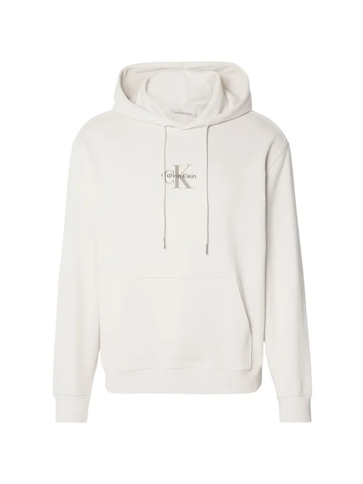 Calvin Klein Jeans Sudadera marrón claro / blanco natural