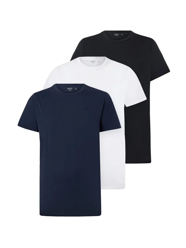HOLLISTER Camiseta navy / negro / blanco