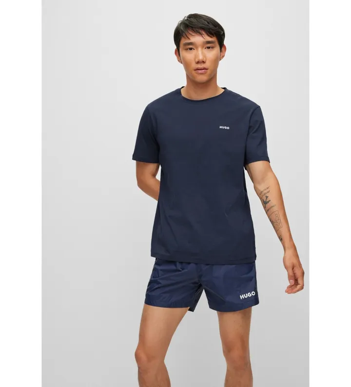 HUGO para hombre. 50466158 Camiseta Dero marino (L), Casual, Algodón, Manga corta, Sostenible