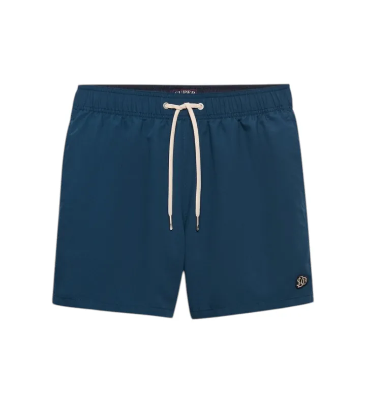 Superdry para hombre. M3010267A Bañador Embroidered Logo 15 marino (L), Beachwear, Poliéster Reciclado