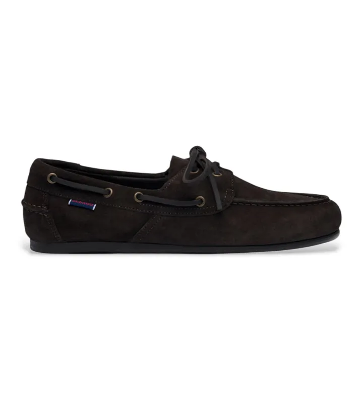 Sebago para mujer. 77124HW Mocasines de Piel Owen negro (36), Plano, Cordones, Casual, Clásico