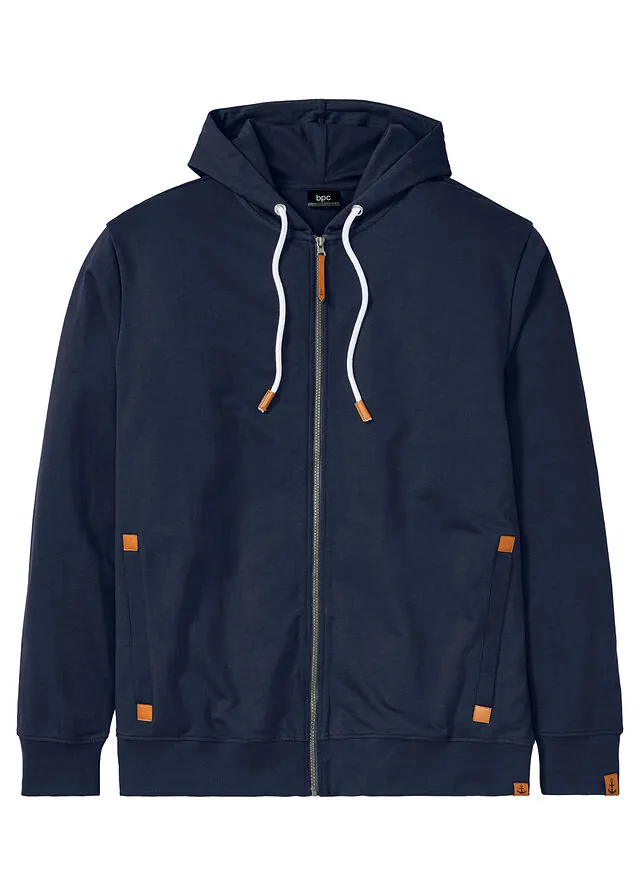 Sudadera con capucha y detalles de piel sintética