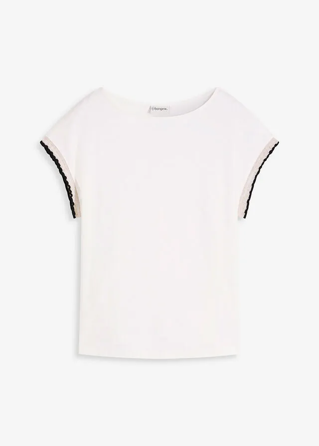 Camiseta de algodón puro con adorno