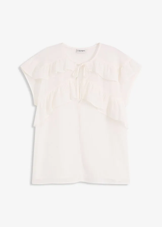 Blusa de gasa con volantes