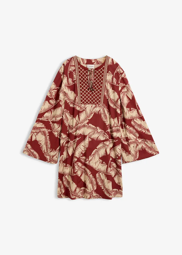 Vestido tipo túnica de mezcla de viscosa fluida