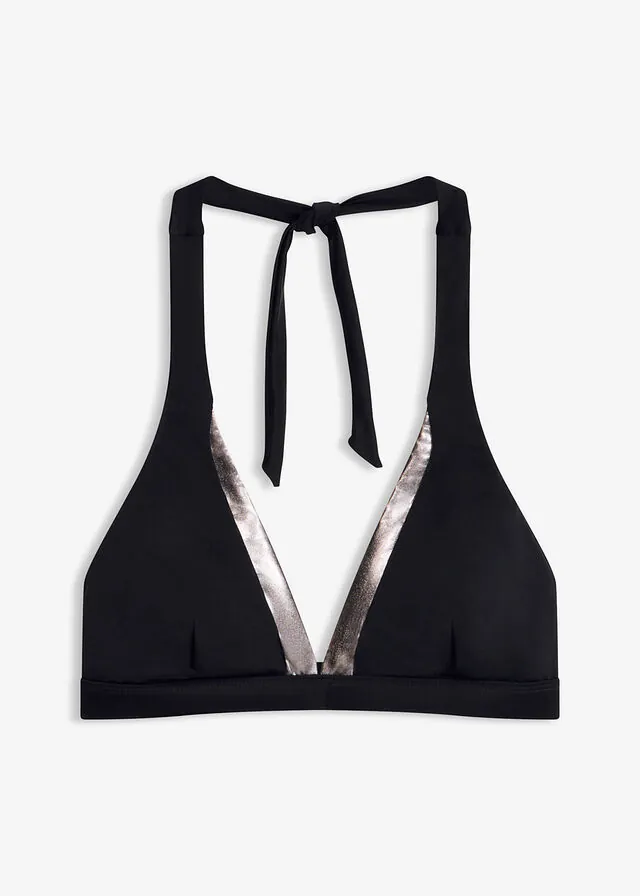 Top de bikini con cuello halter
