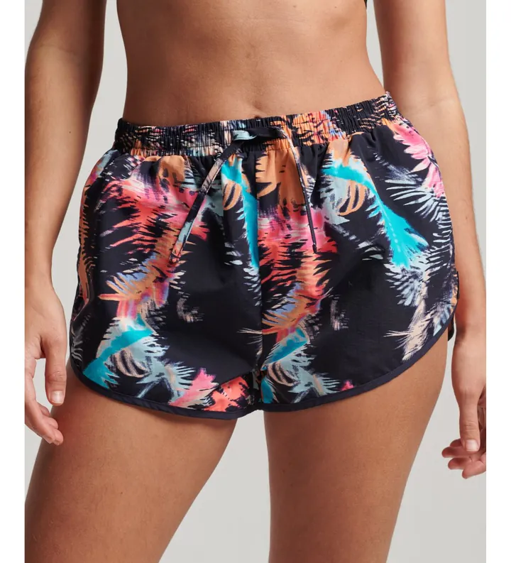 Superdry para mujer. W7110347A Pantalones cortos playeros con estampado Vintage marino (L), Casual, Sostenible, Nylon reciclado