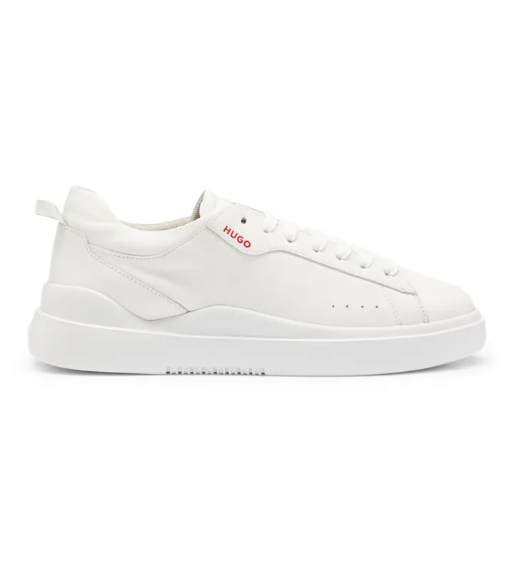 HUGO para hombre. 50499261 Zapatillas de piel Blake blanco (40), Plano, Cordones, Casual