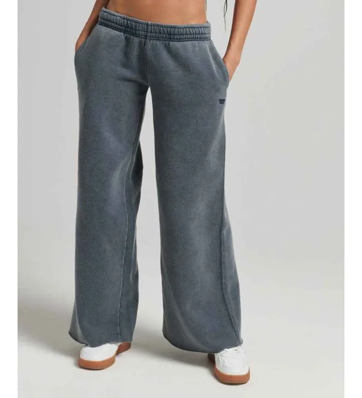 Superdry para mujer. W7010904A Pantalón jogger de pernera ancha marino (38), Casual, Deportivo, Algodón