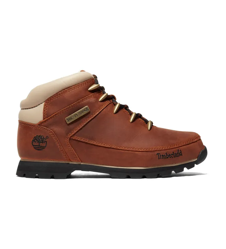 Timberland para hombre. TB0A121K2141 Botas de piel de media caña con cordones Euro Sprint marrón oscuro (41.5), Plano, Casual