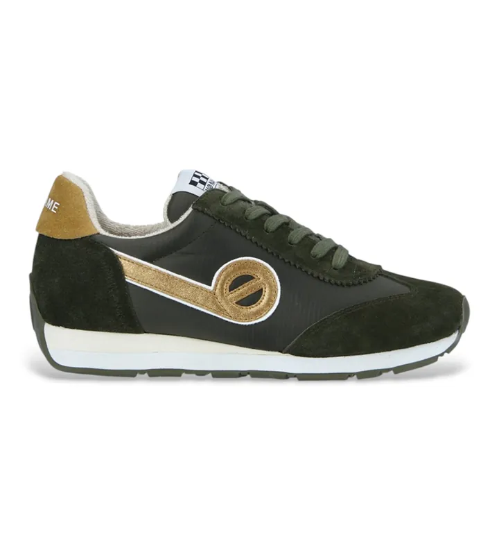NO NAME para mujer. KNHRCA0 Zapatillas de Piel City Run Jogger verde (38), Plano, Cordones, Casual