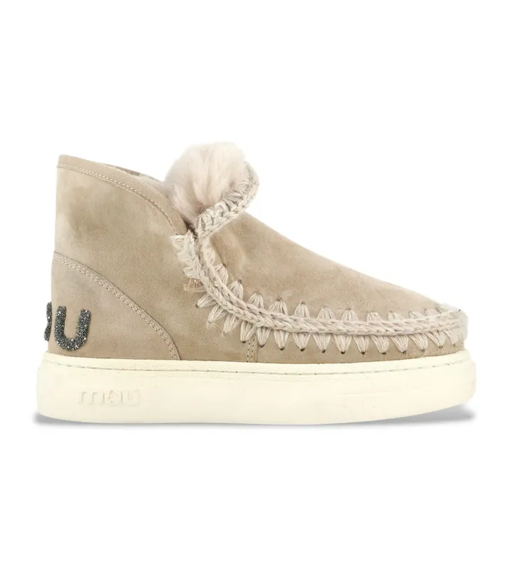 Mou para mujer. MU.FW411001A Botines de piel Eskimo sneak bold glitter logo marrón (41), 3 a 5cm, Ninguno, Casual