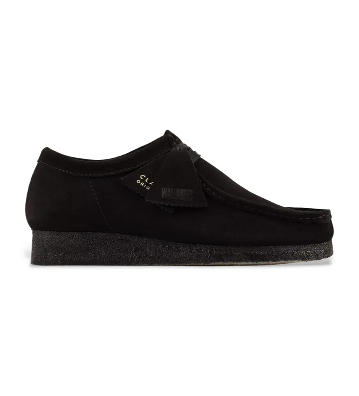 Clarks para mujer. 26155522 Zapatos de piel Wallabee negro (37.5), 1 a 3cm, Ante, Cordones, Casual