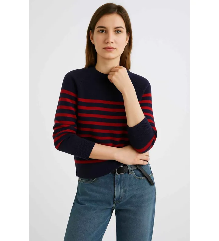 Marella para mujer. 2523366244200 Jersey de mezcla de cachemira Pace marino (L), Casual