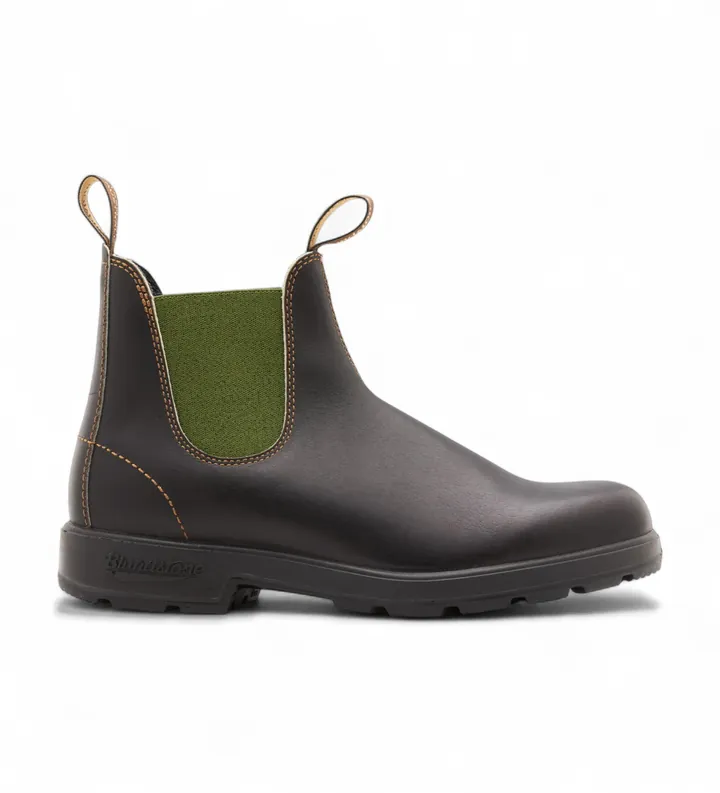 Blundstone para hombre. 519 Botines de Piel 519 verde (40), Marrón, Plano, Ninguno, Casual